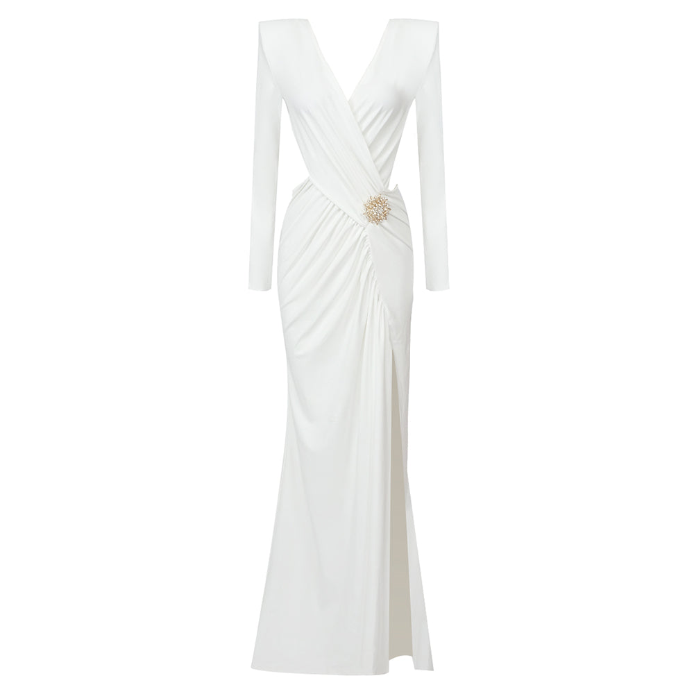 Long Sleeve Draped Maxi Dress HV9538