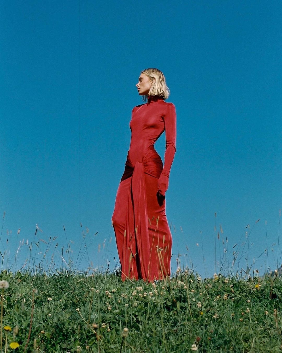 Long Sleeve Ruched Detail Maxi Dress