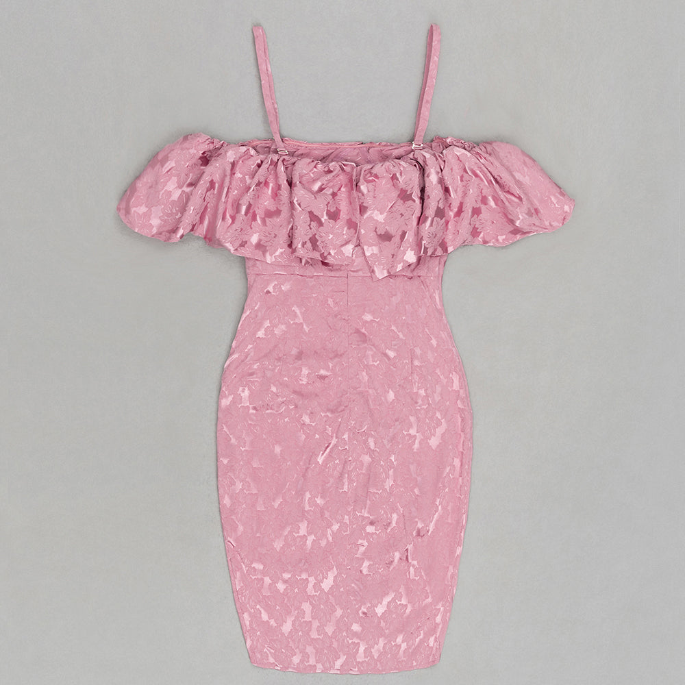 Ruffle Draped Dress Pink HV9689