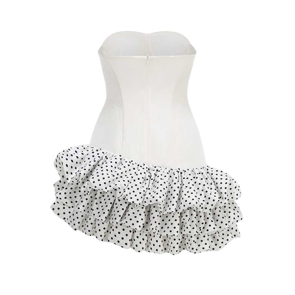 Strapless Bustier Polka Dot Bubble Dress HV3134