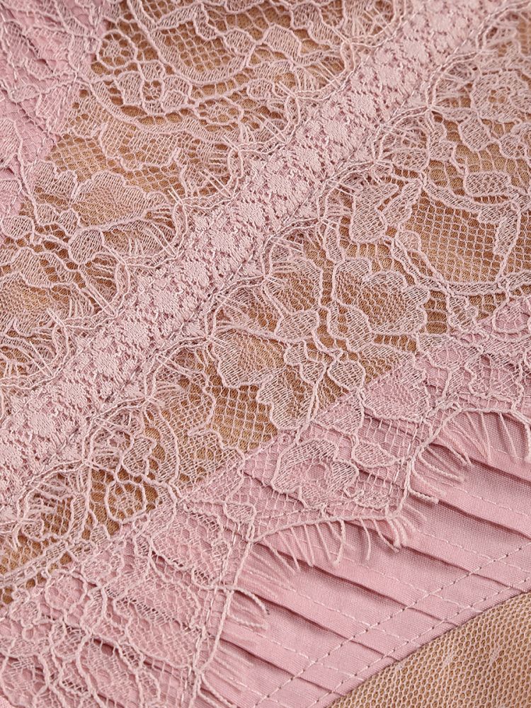 Strapless Lace Corset Draped Dress HV1646