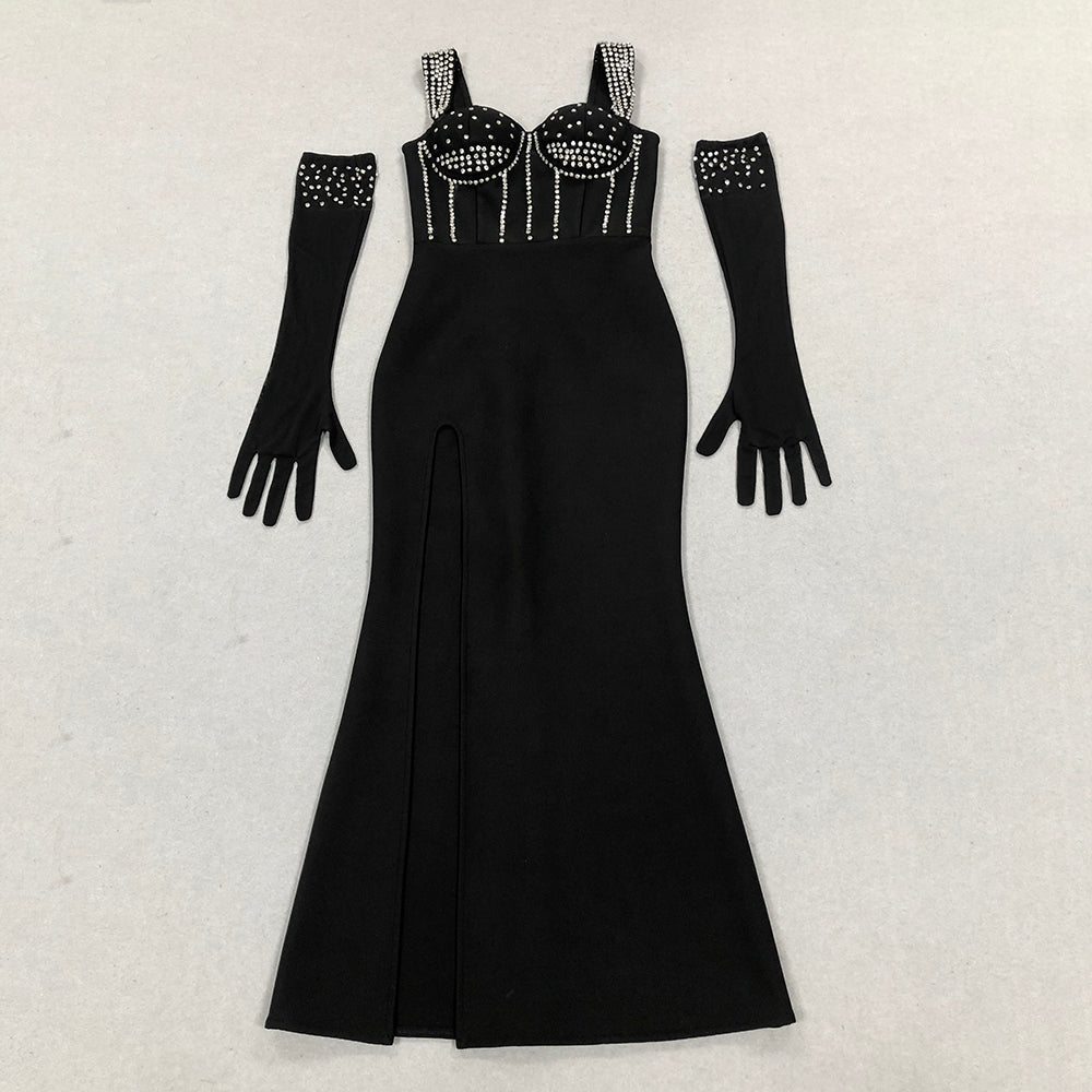 Crystal Bustier Maxi Dress BB10080