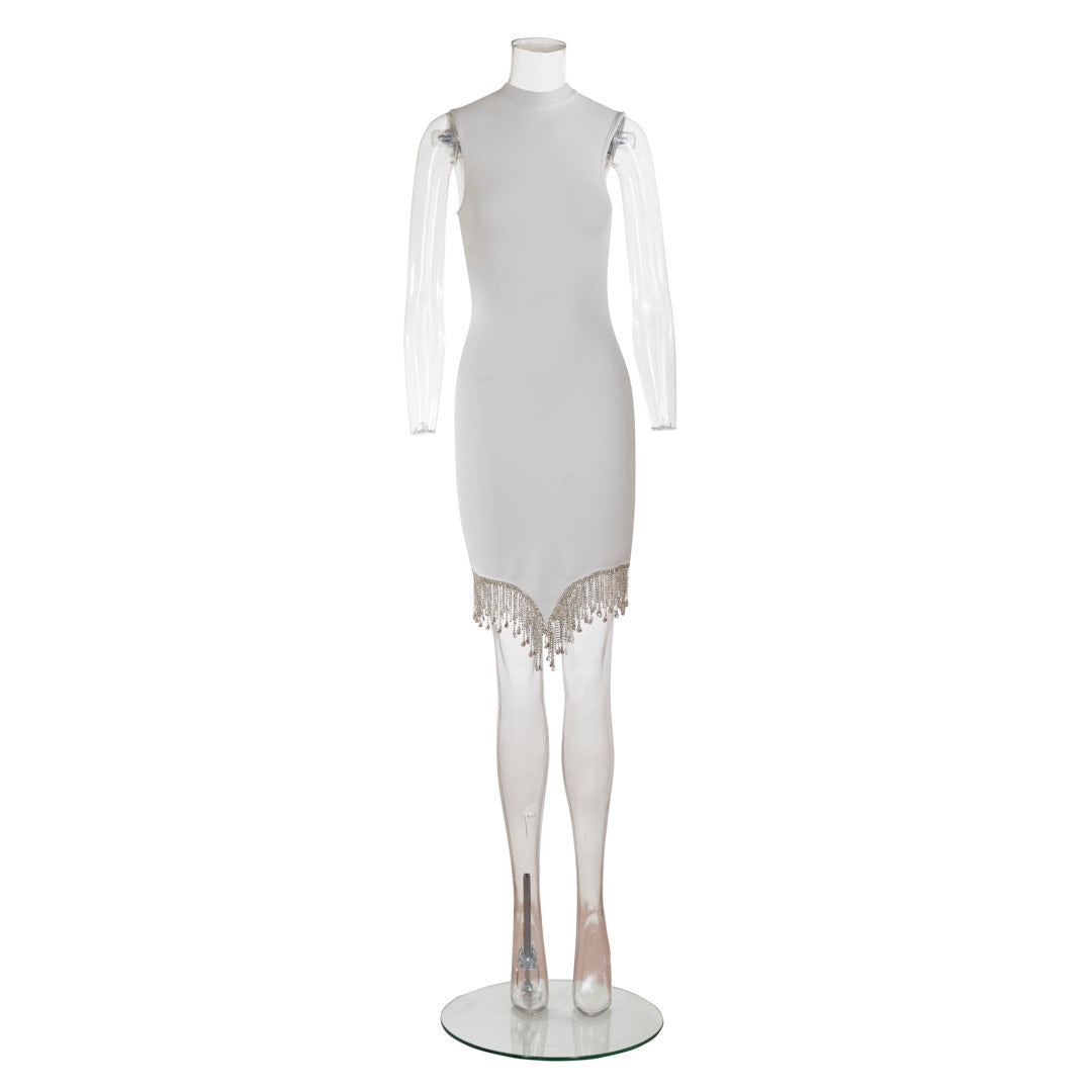 Crystal Hem Dress White HV3291