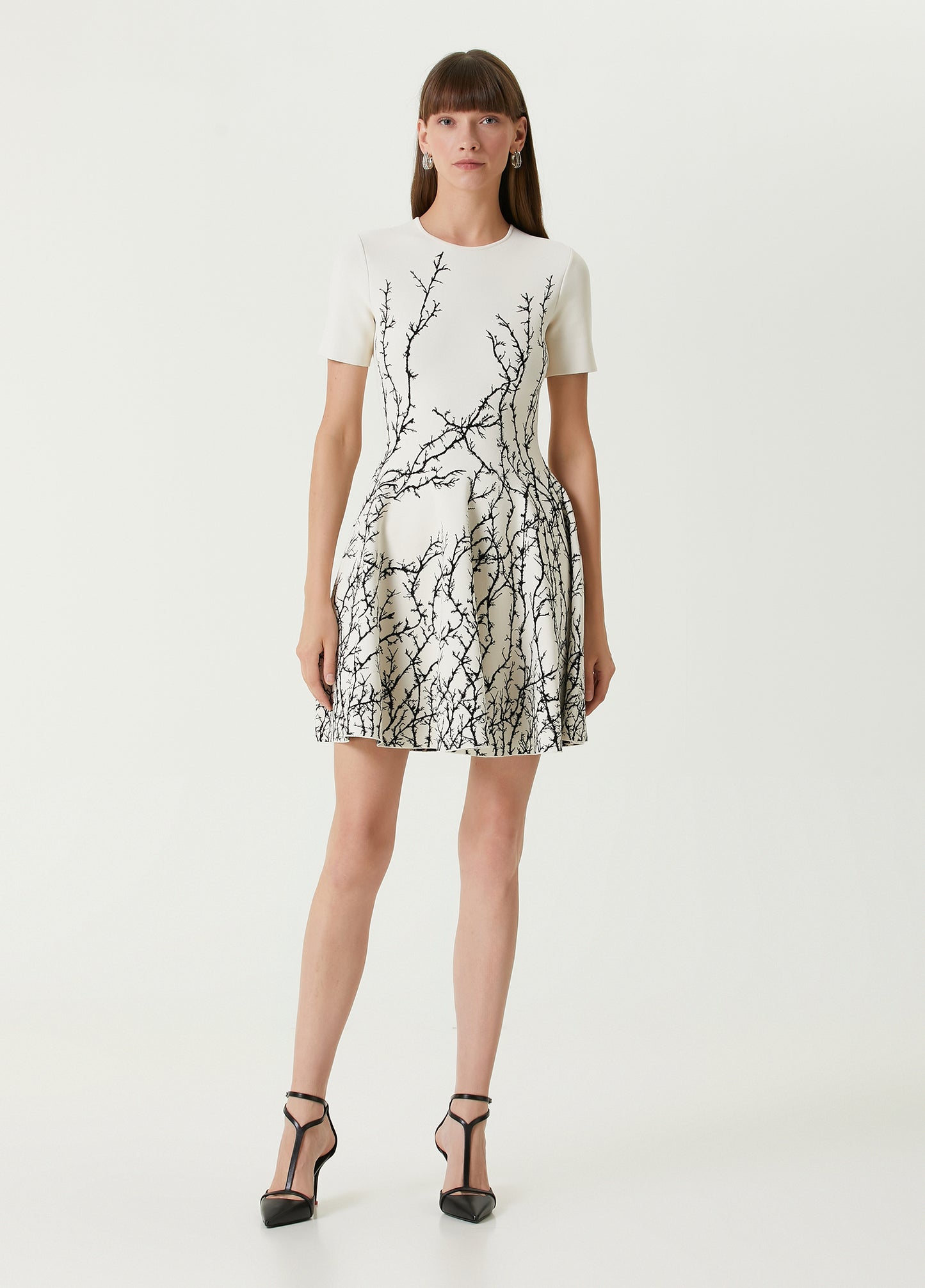 Short Sleeve A Line Dress White HV1576