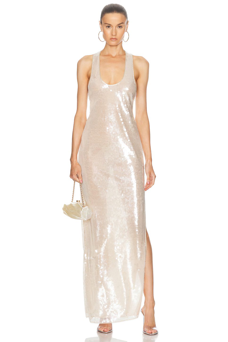 Sequin Maxi Dress Ivory HV1975