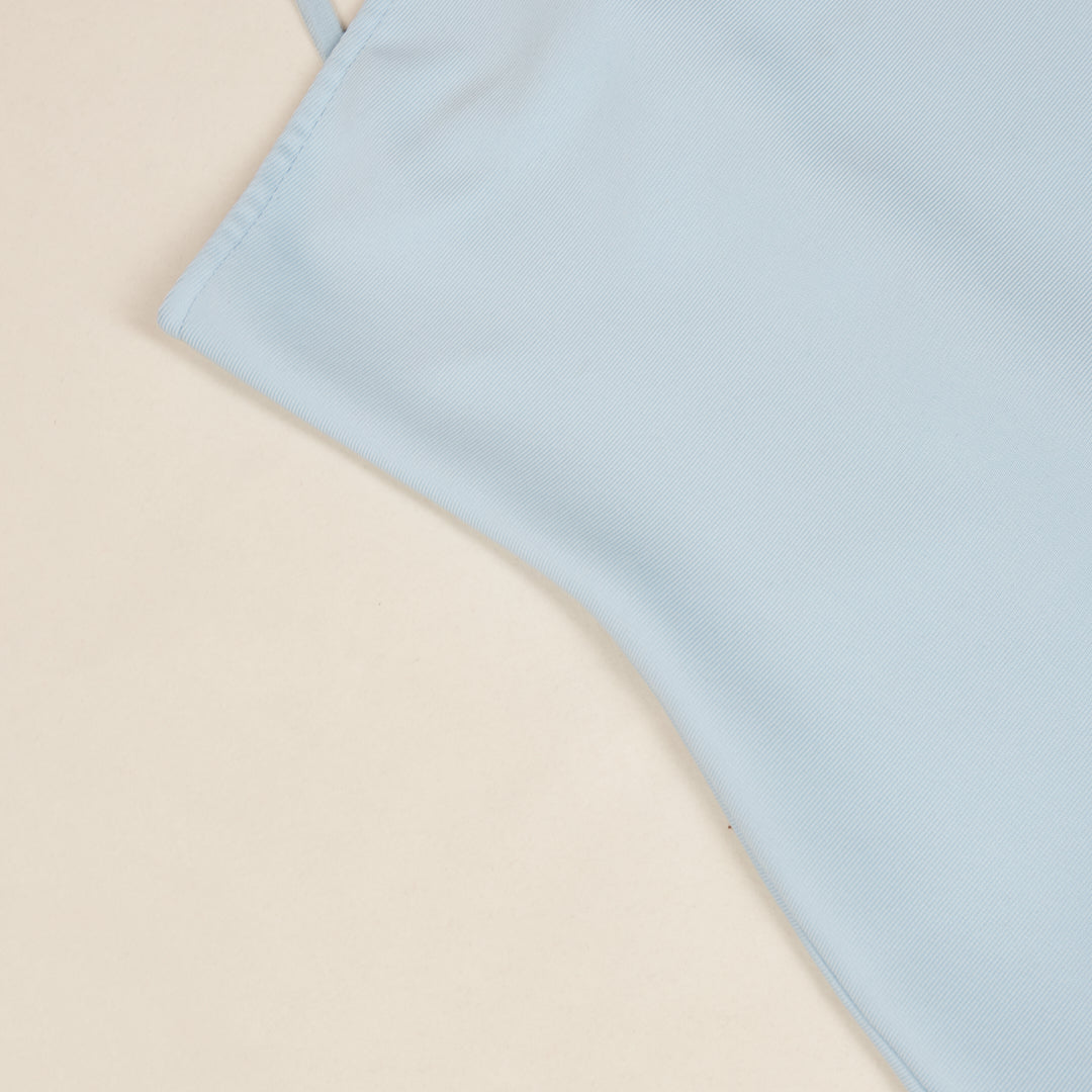 One Shoulder Feather Detail Midi Dress Blue