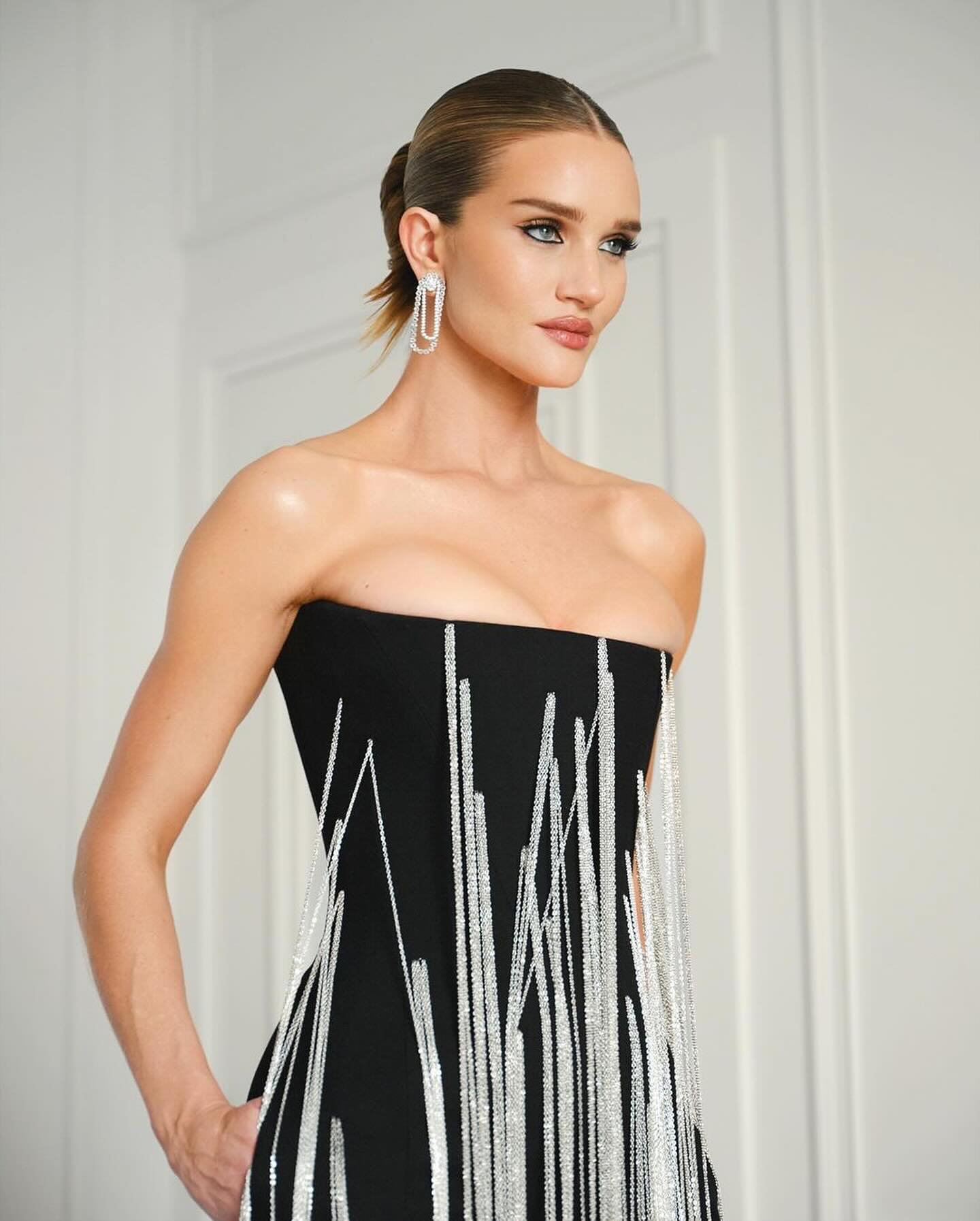 Strapless Chain Detail Jumpsuit Black HV1680