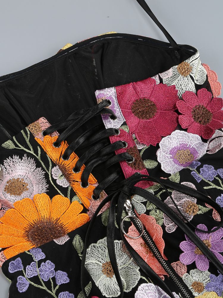 Strapless Floral Corset Dress