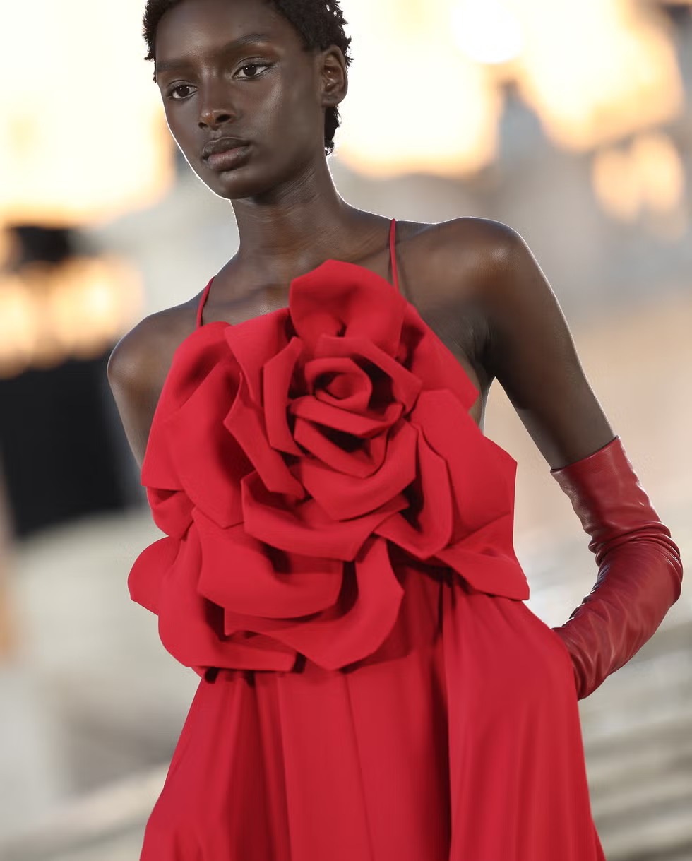 Floral Backless A Line Maxi Dress Red