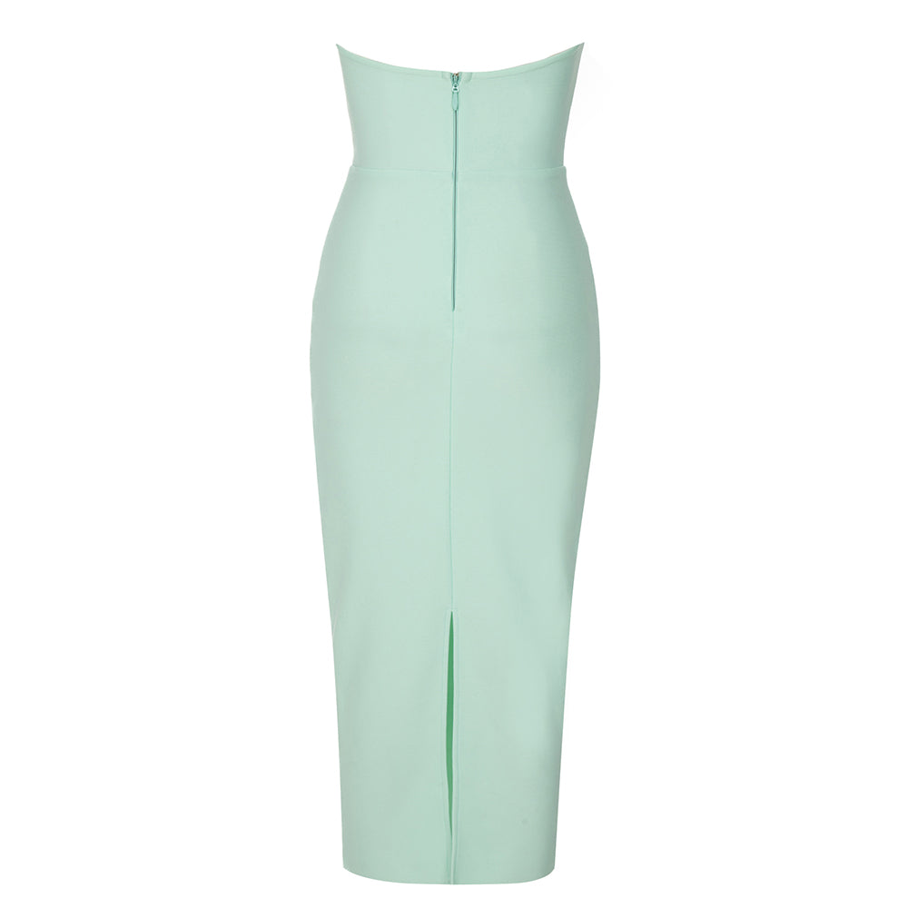 Strapless Structured Midi Dress Green HV9421