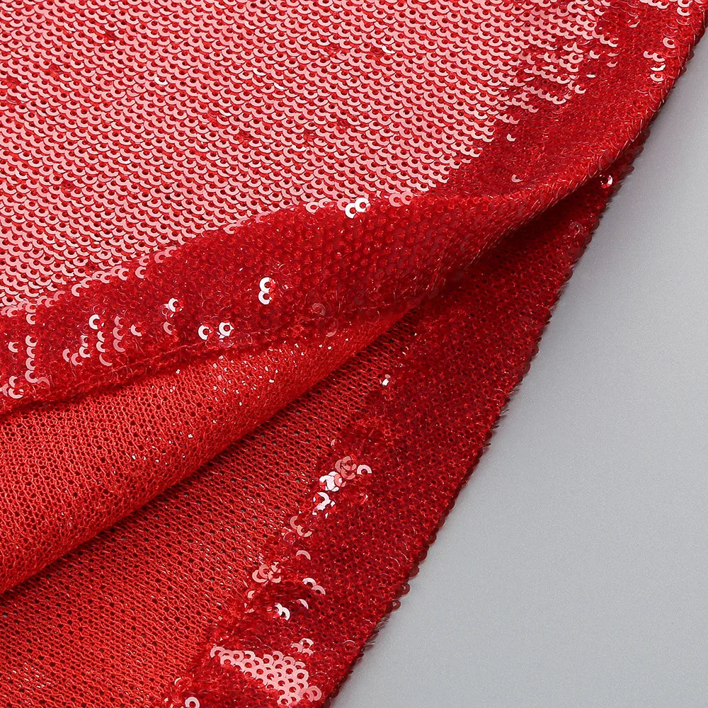 Sequin Maxi Dress Red