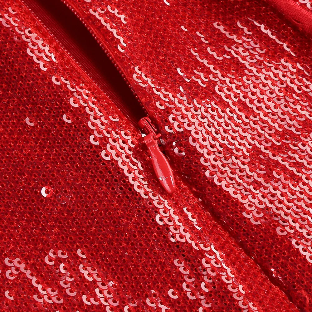 Sequin Maxi Dress Red