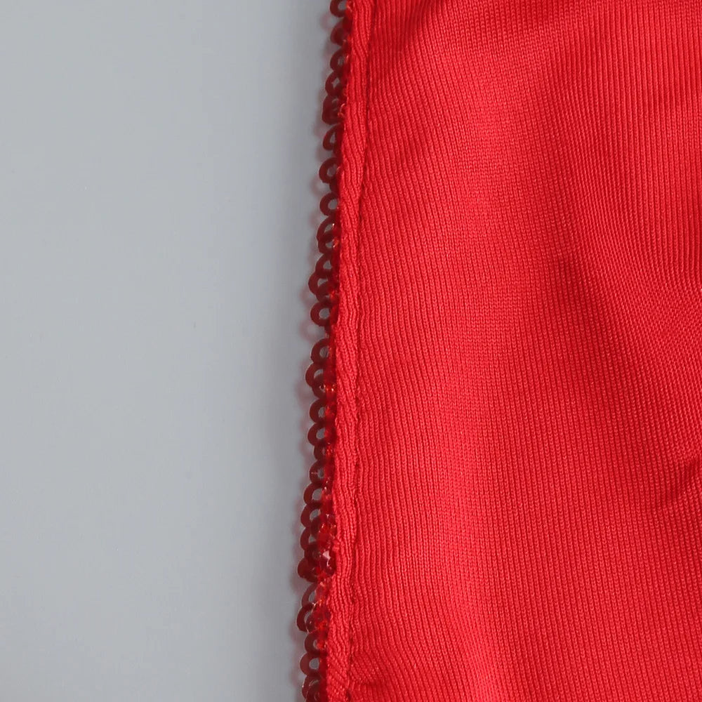 Sequin Maxi Dress Red