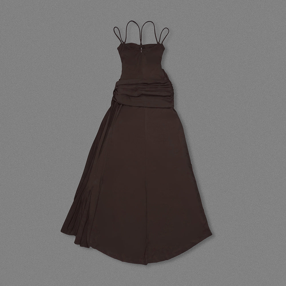 Draped Maxi Dress Brown HV2647