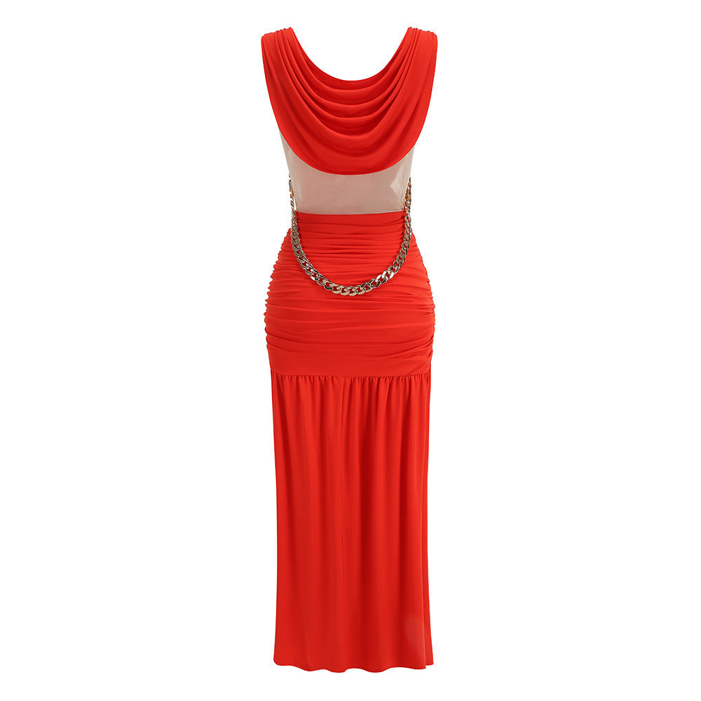 Draped Maxi Dress Orange HV2914