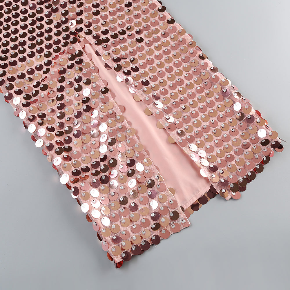 Big Sequin Maxi Dress Hot Pink HV9114