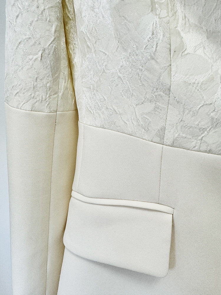 Long Sleeve Floral Midi Two Piece Set Ivory HV1719