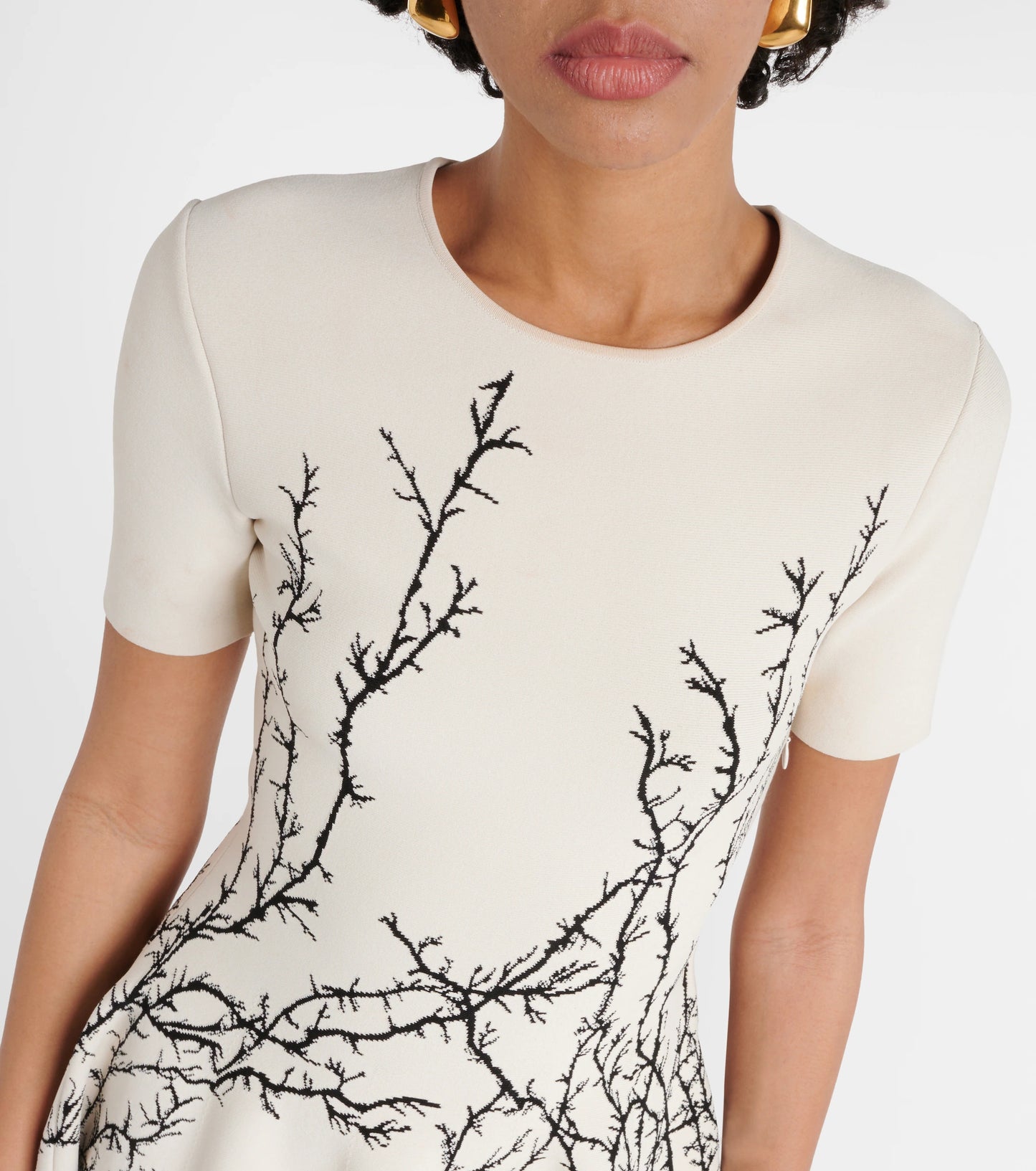 Short Sleeve A Line Dress White HV1576