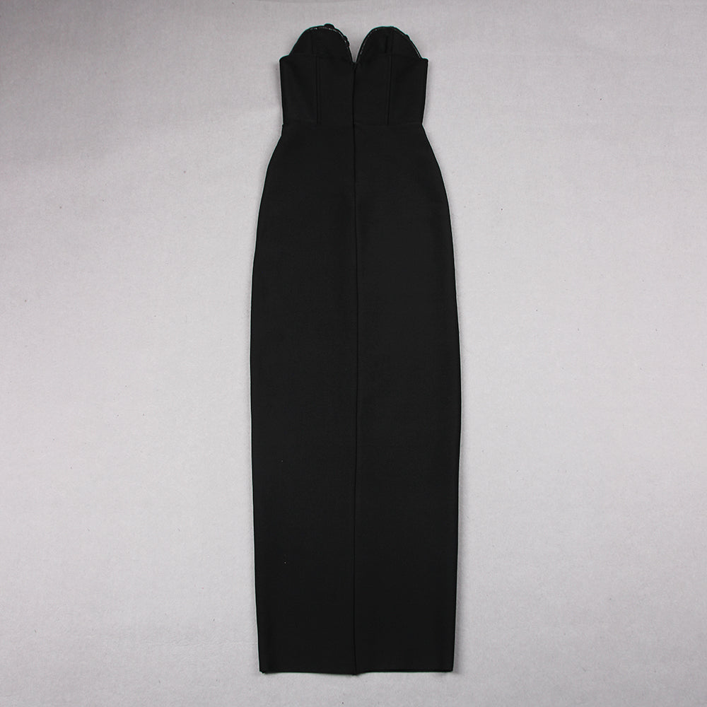 Strapless Rose Bustier Maxi Dress HV9592