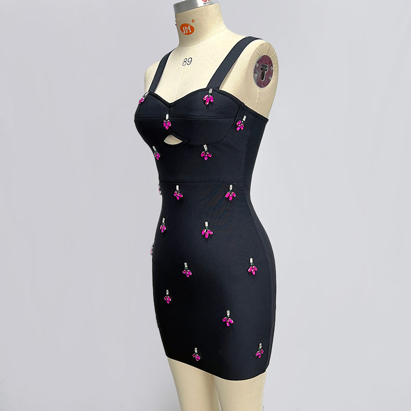 Floral Crystal Detail Dress HV1474