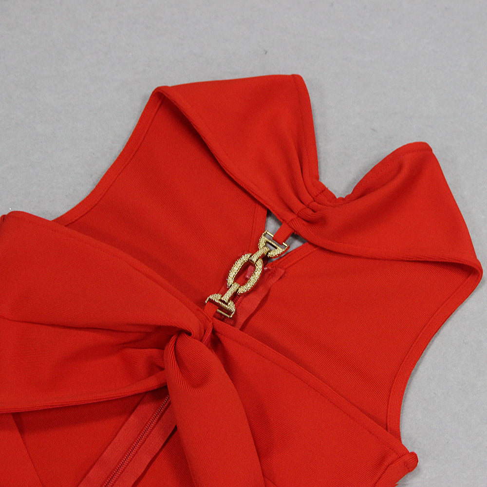 Halter Chain Detail Midi Dress HV1391