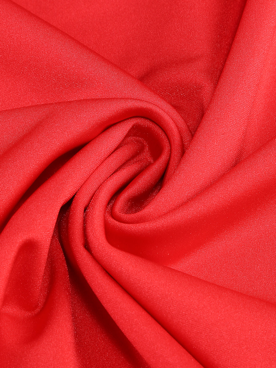 Long Sleeve Floral Bardot Maxi Dress Red