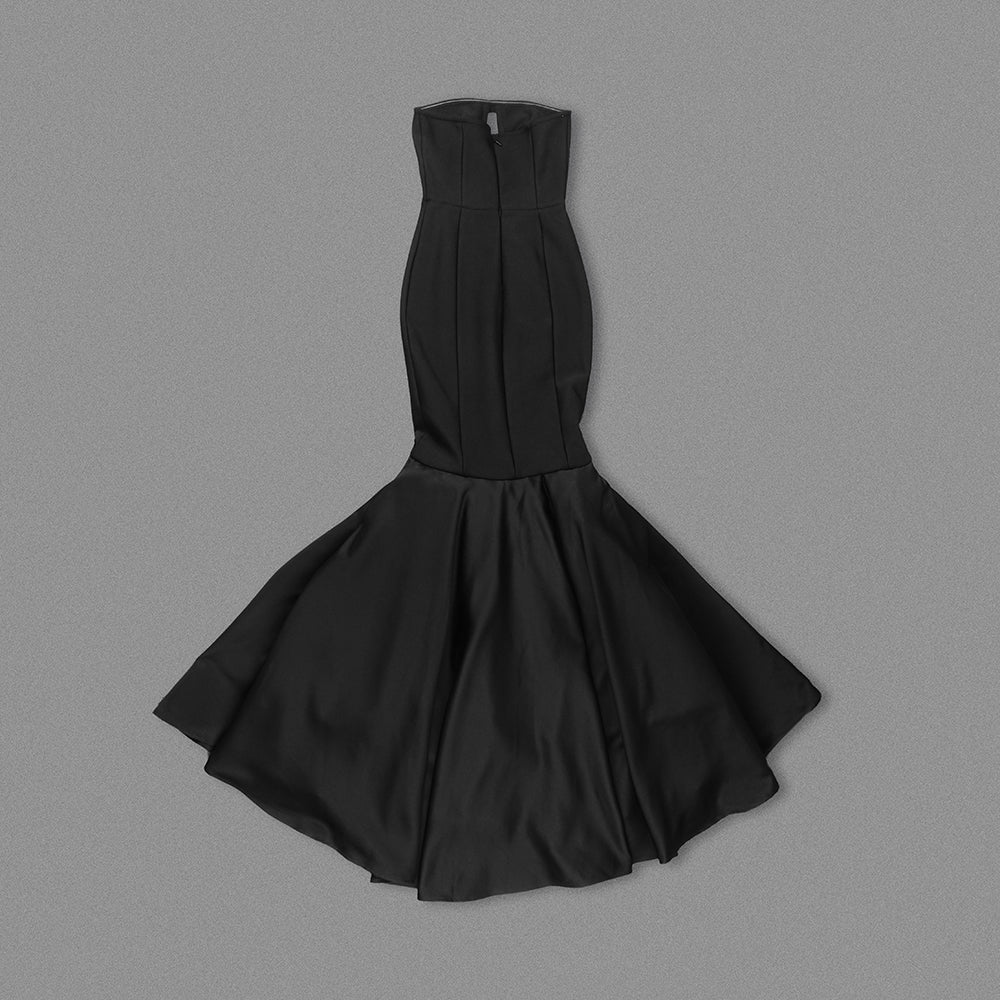 Strapless Mermaid Maxi Dress Black HV2078