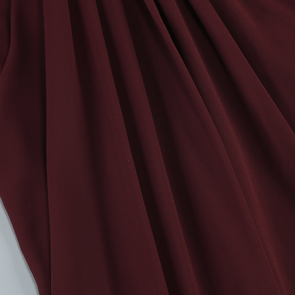 Velvet Bustier Draped Maxi Dress Brown HV2136