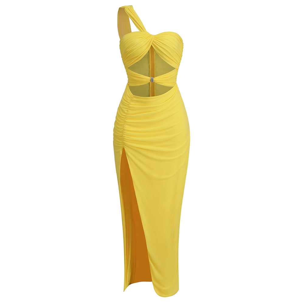 One Shoulder Maxi Dress Yellow HV9498