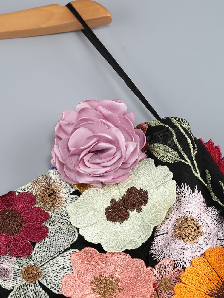 Strapless Floral Corset Dress