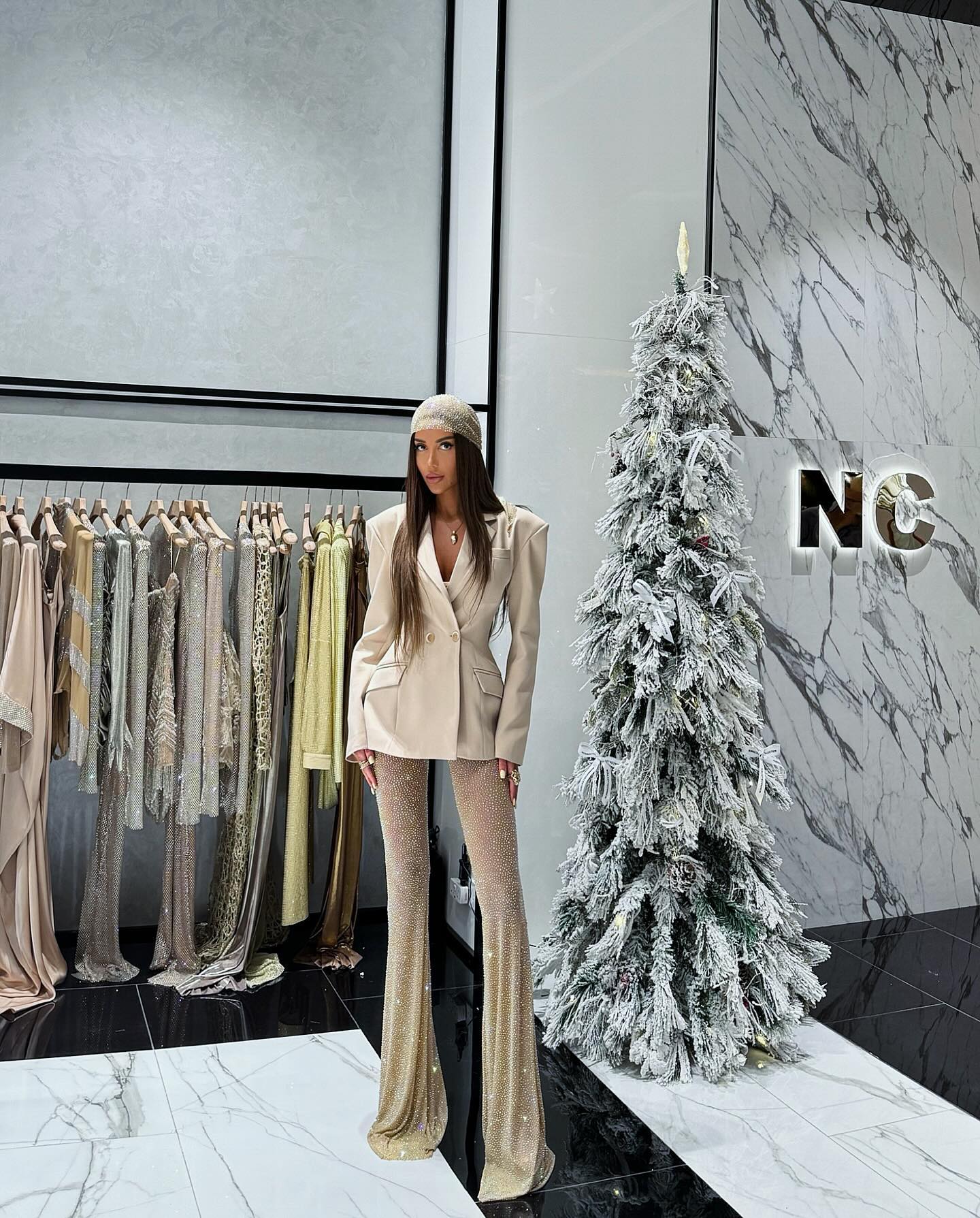 Long Sleeve Crystal Suit HV1347