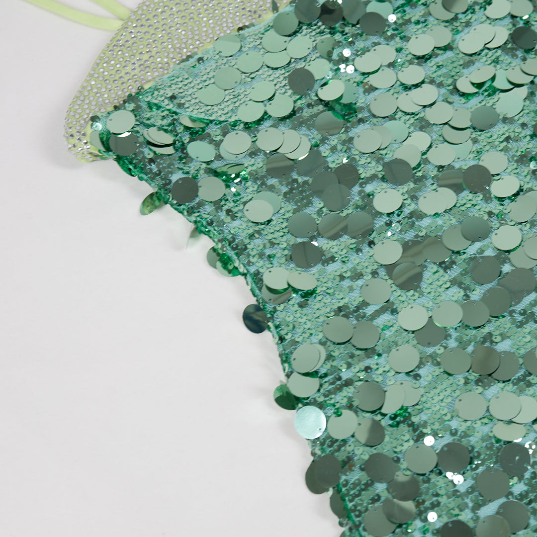 Sequin Studded Dress Green