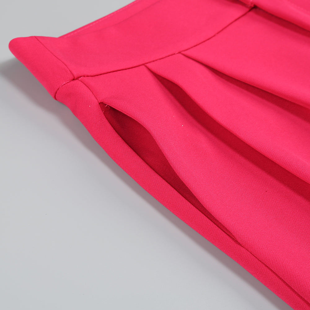 Long Sleeve Feather Detail Suit Hot Pink HV1267