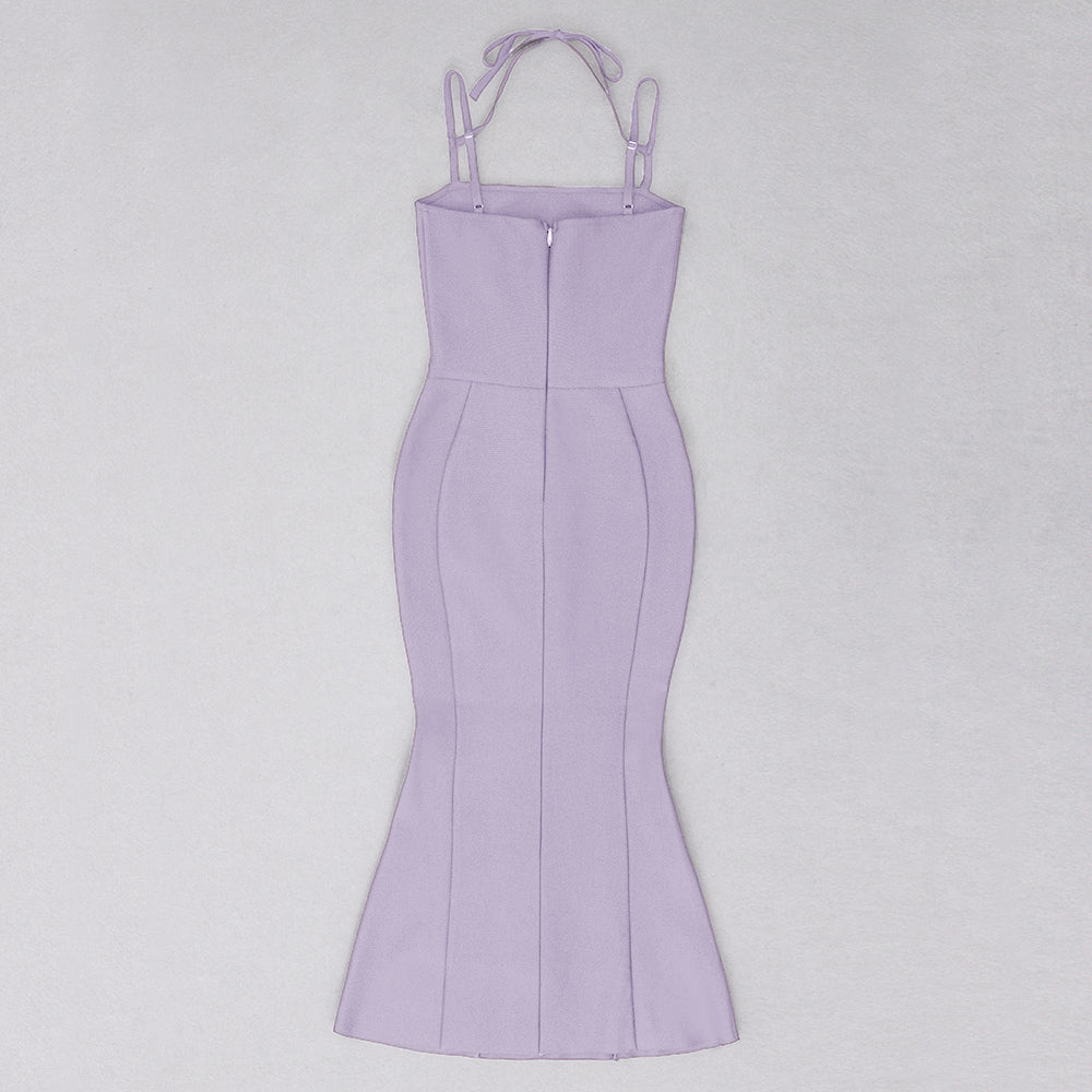 Halter Mermaid Midi Dress V8692