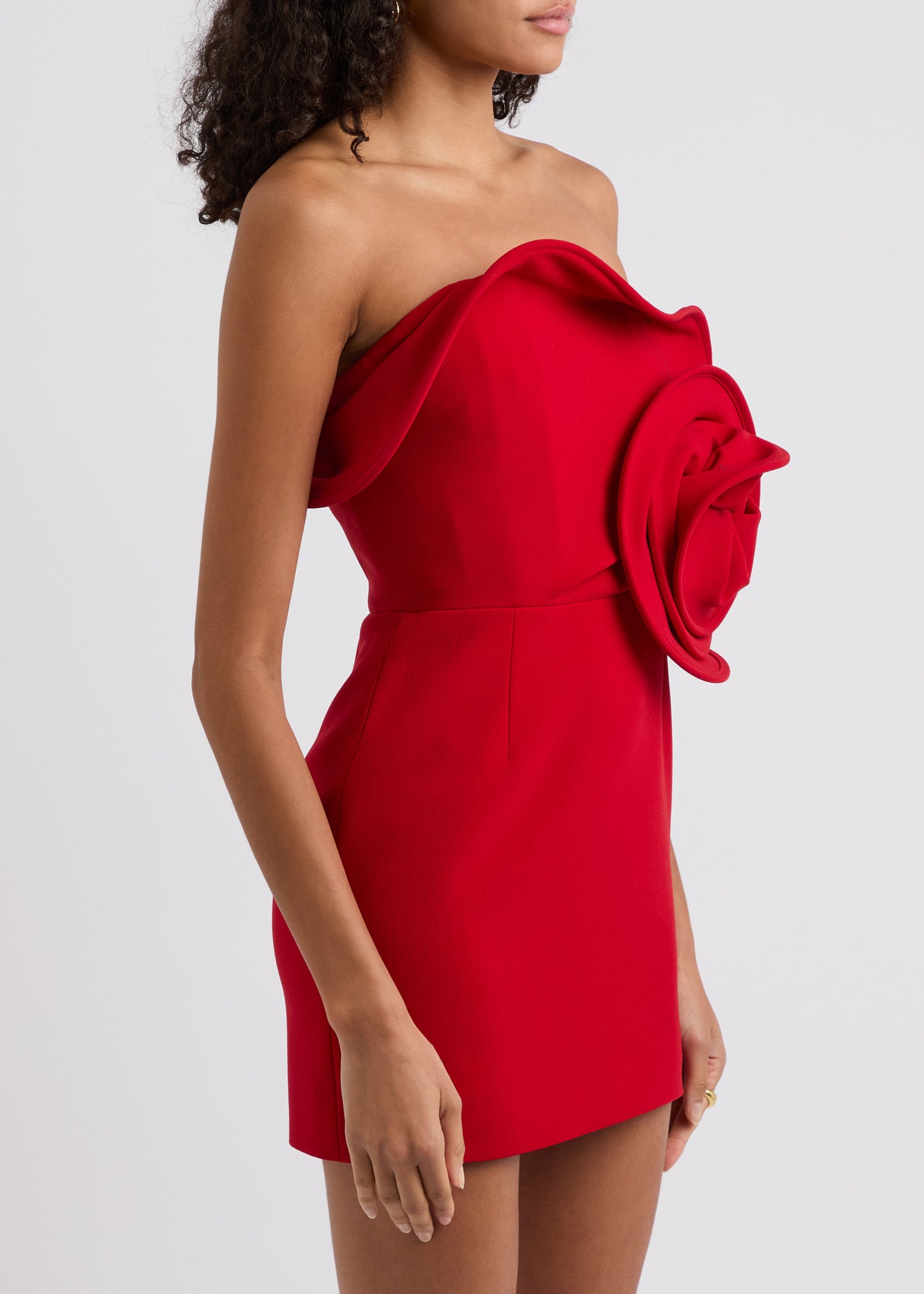 Strapless Flower Dress Red HV1896