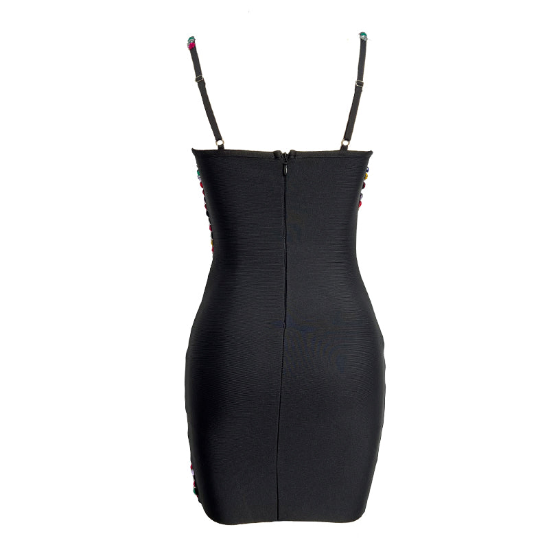 Embellished Cut Out Dress Black HV1211