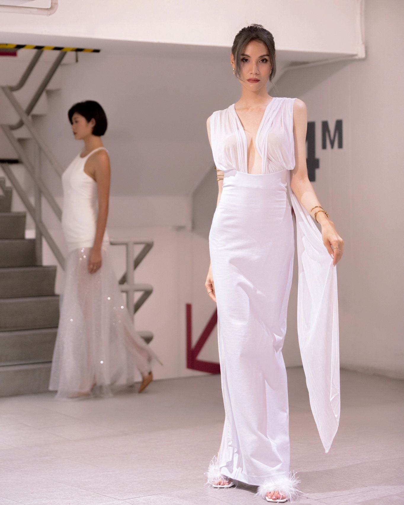 Halter Draped Maxi Dress HV1533