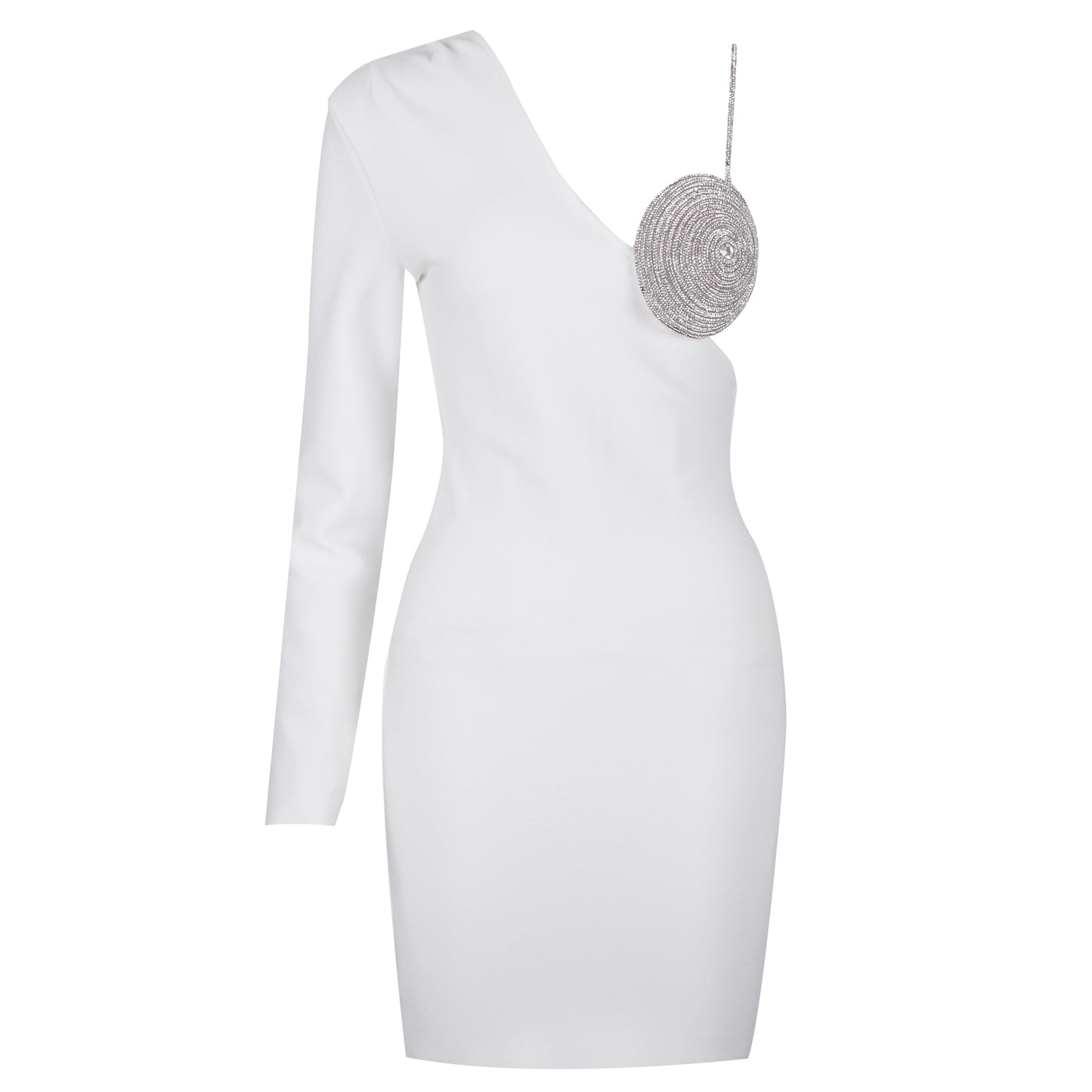 Long Sleeve Rhinestone Bustier Dress HV8724