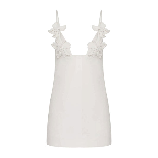 Floral Bustier A Line Dress White HV1355