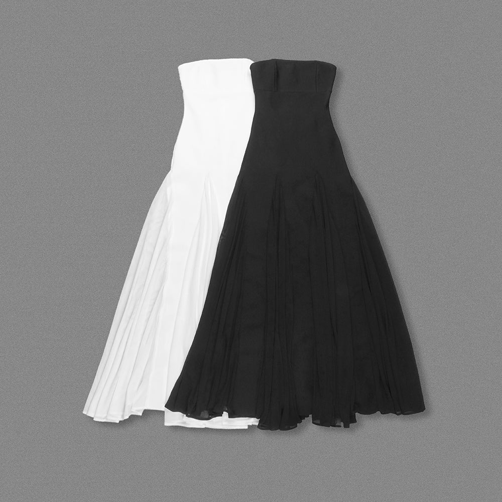 Strapless Mesh Insert A Line Maxi Dress HV1962
