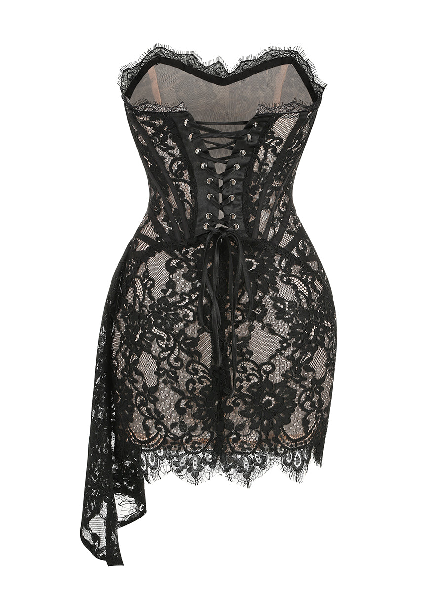 Strapless Lace Corset Dress HV9890