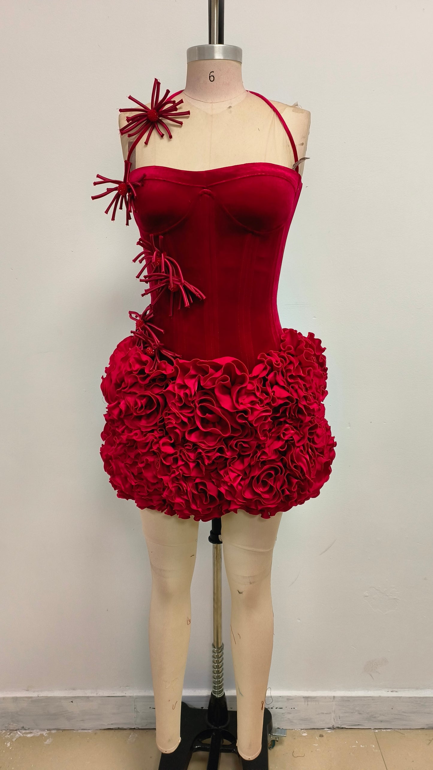 Halter Corset Floral Two Piece Dress HV1981