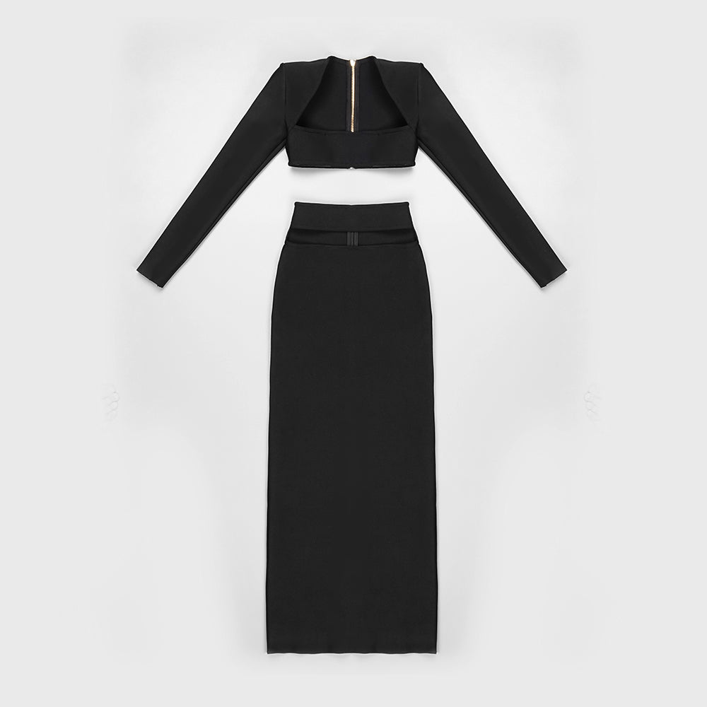 Long Sleeve Two Piece Maxi Dress HV8590