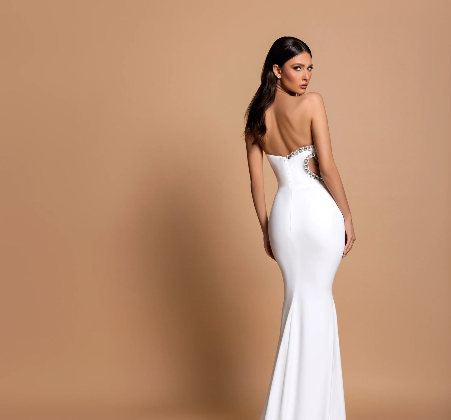 Strapless Crystal Detail Maxi Dress HV2183