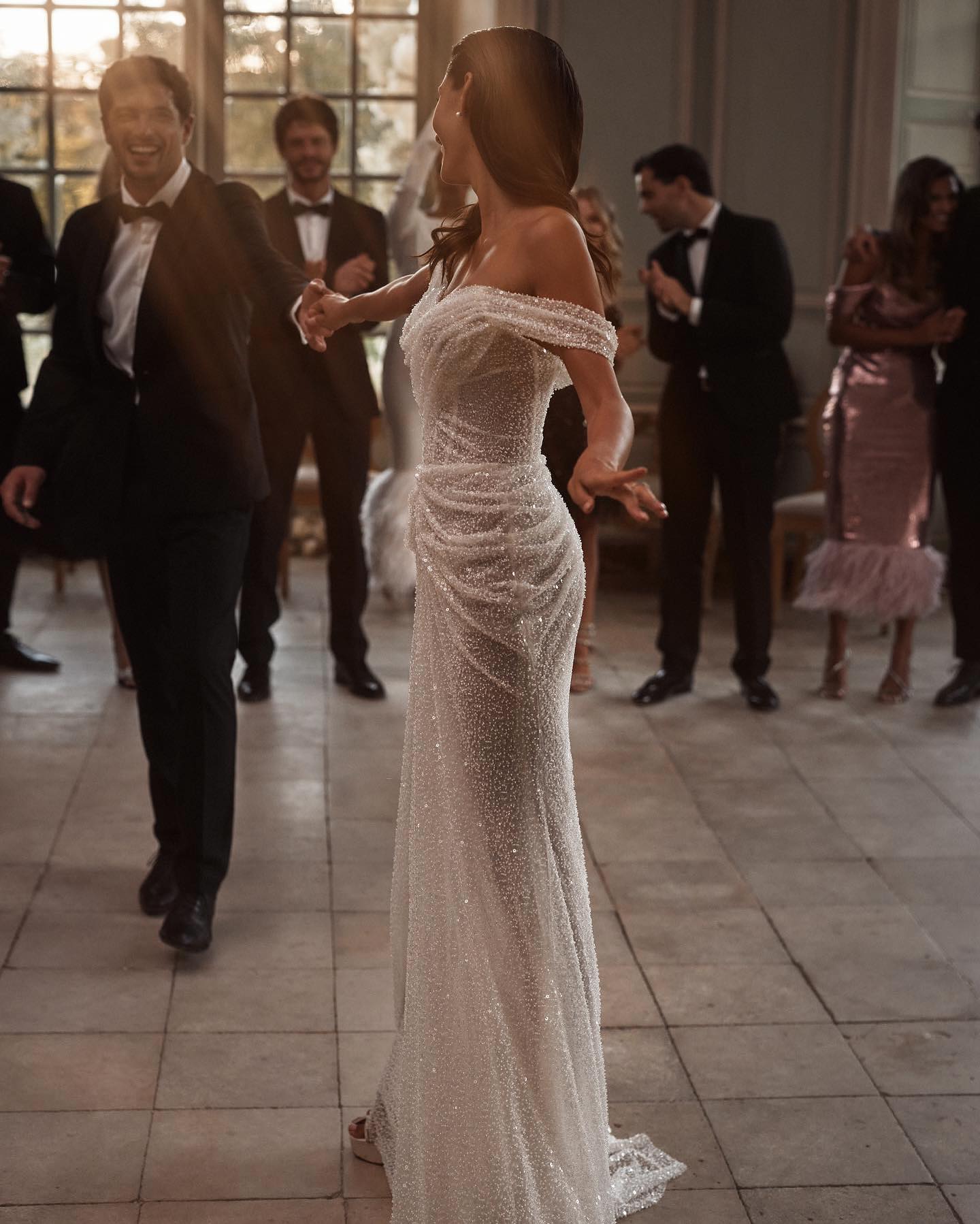 Bardot Sequin Draped Maxi Dress White HV1742