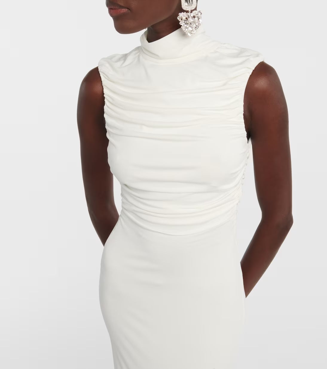 Flower Detail Ruched Midi Dress HV1443