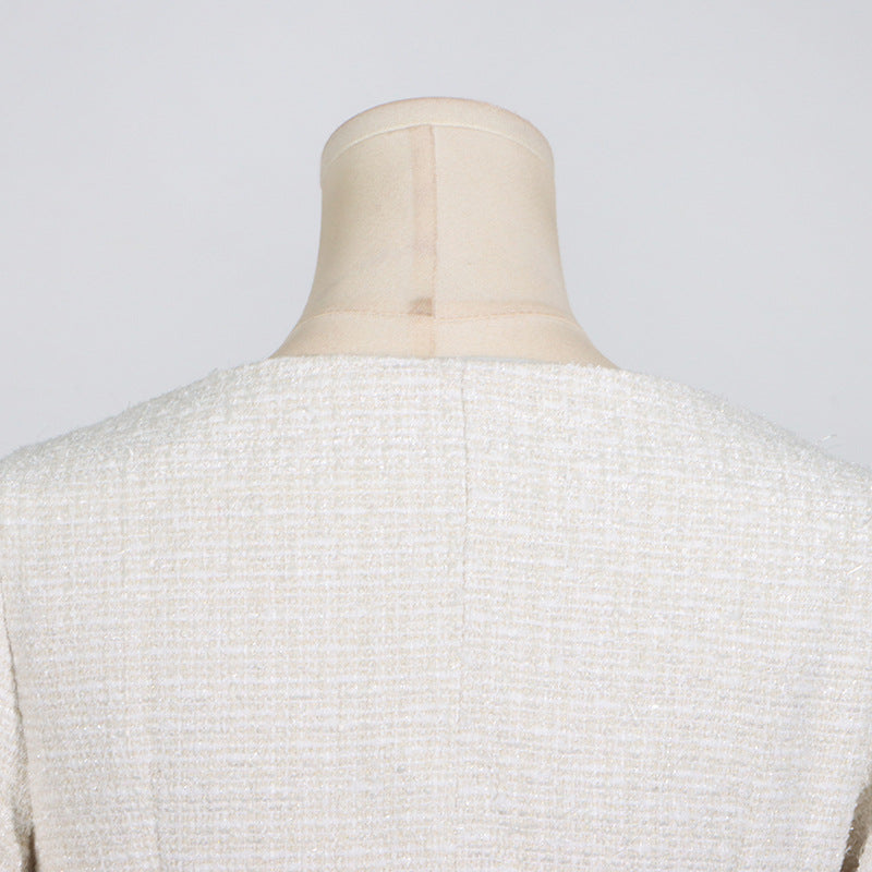 Long Sleeve Blazer Dress Ivory