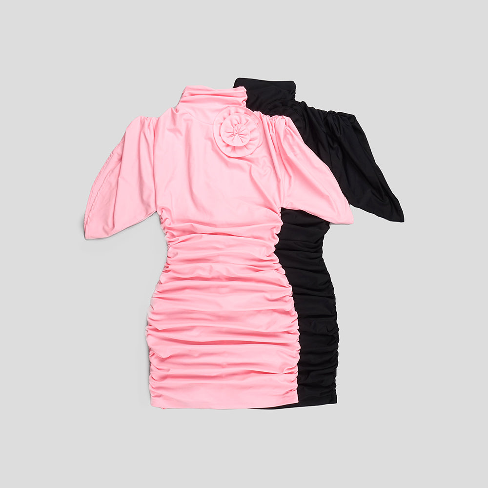 Ruched Flower Detail Dress HV9489