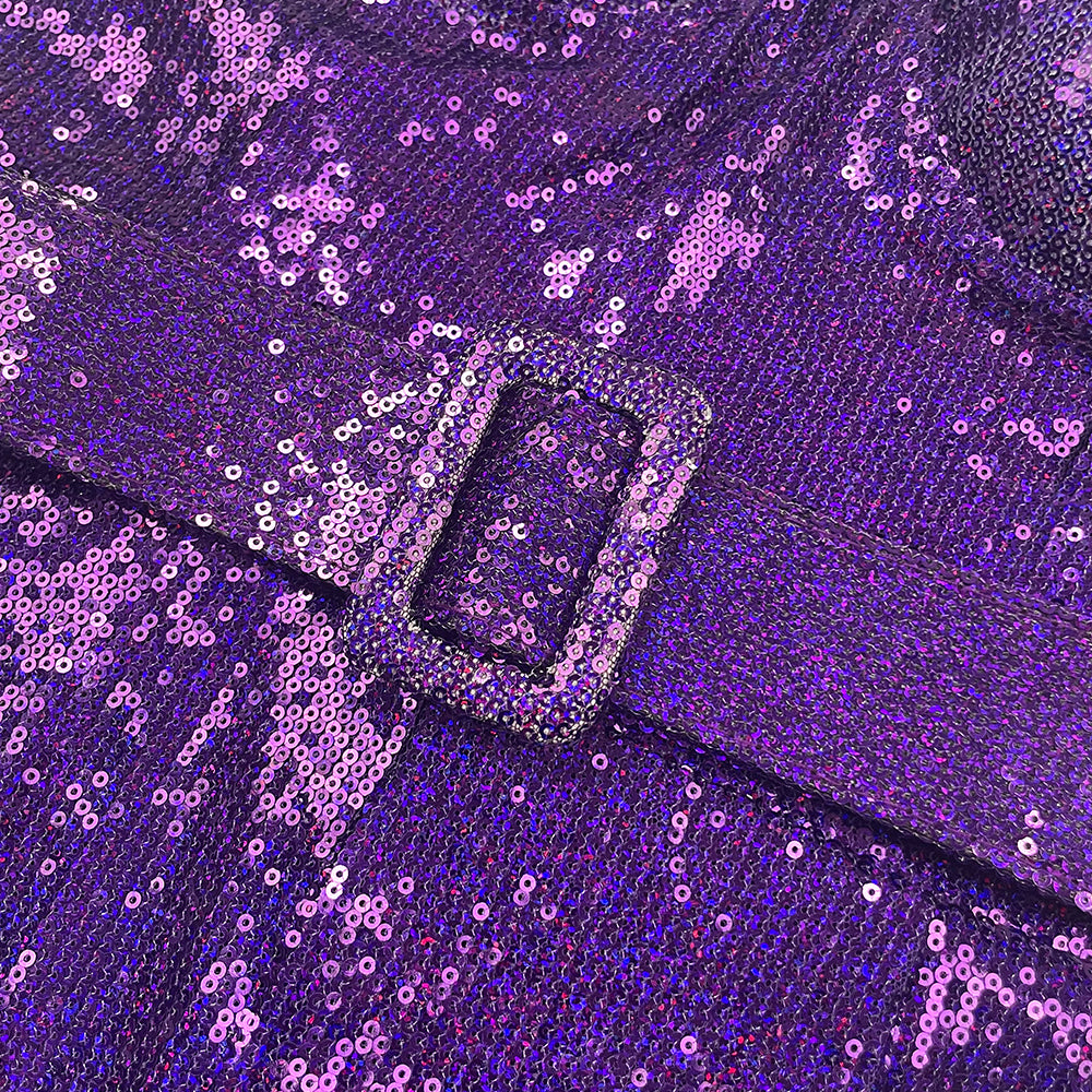 Bustier Sequin Jumpsuit Purple HV9977
