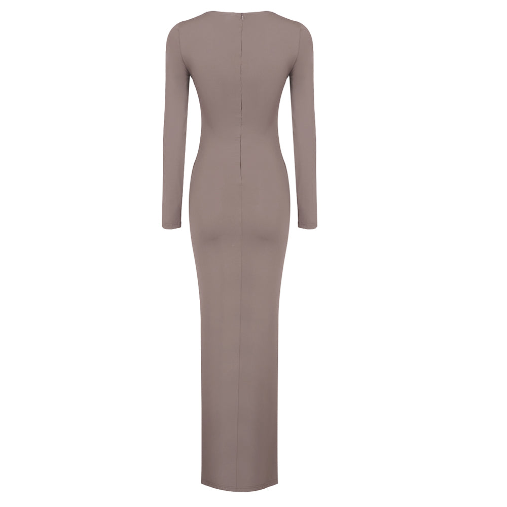 Long Sleeve Draped Detail Maxi Dress HV1767